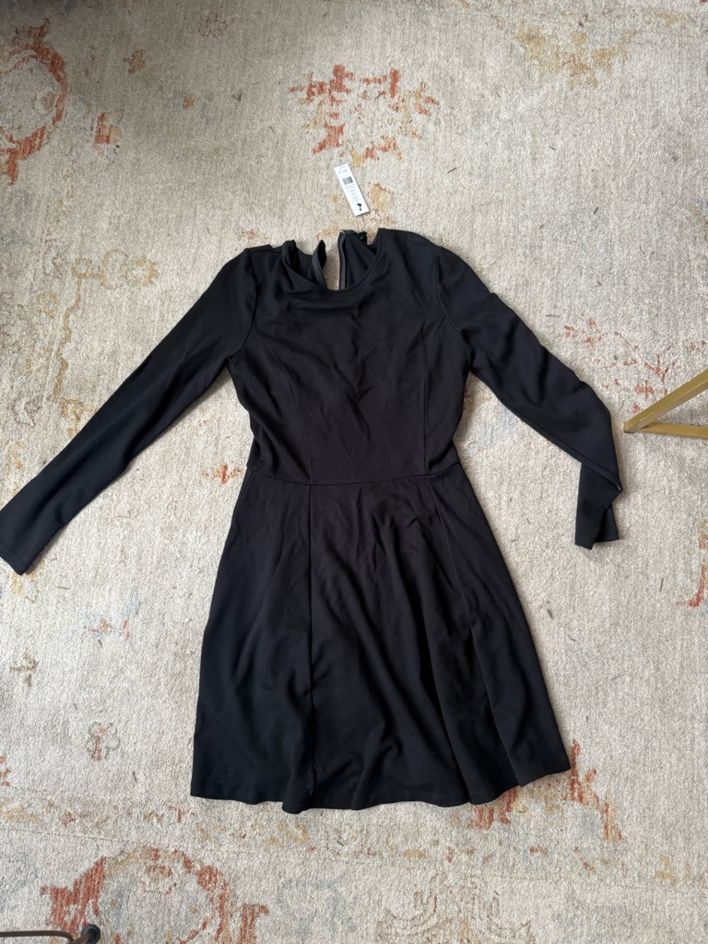 Theory NWT  Black Long-Sleeve Fit & Flare Dress $300